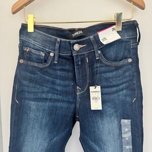BRAND NEW Express Dark Legging Mid Rise Stretch Jeans, Size 2